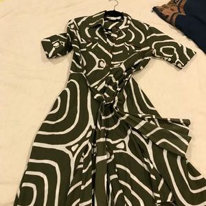 Diane Von Furstenberg Green Dress Size 10